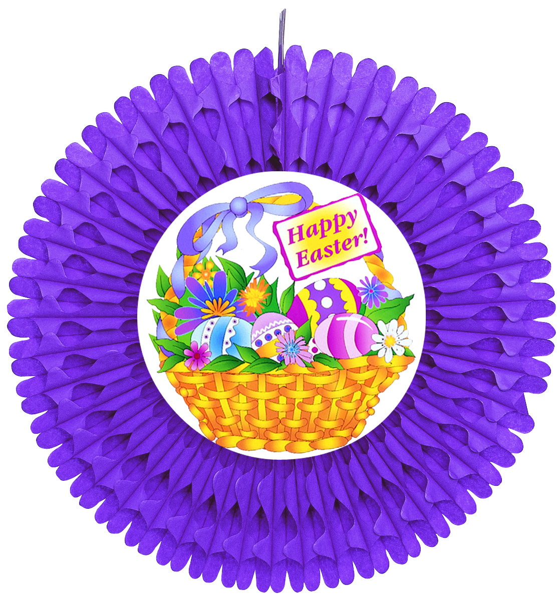 Purple Fan w/ Easter Basket Diecut - Product #5452-9 - Click Image to Close
